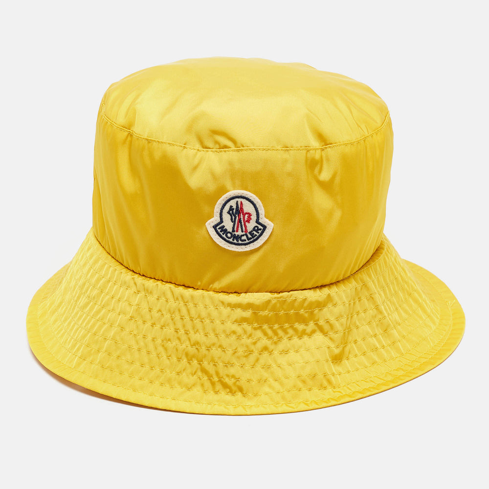 Yellow Logo Patch Nylon Bucket Hat M