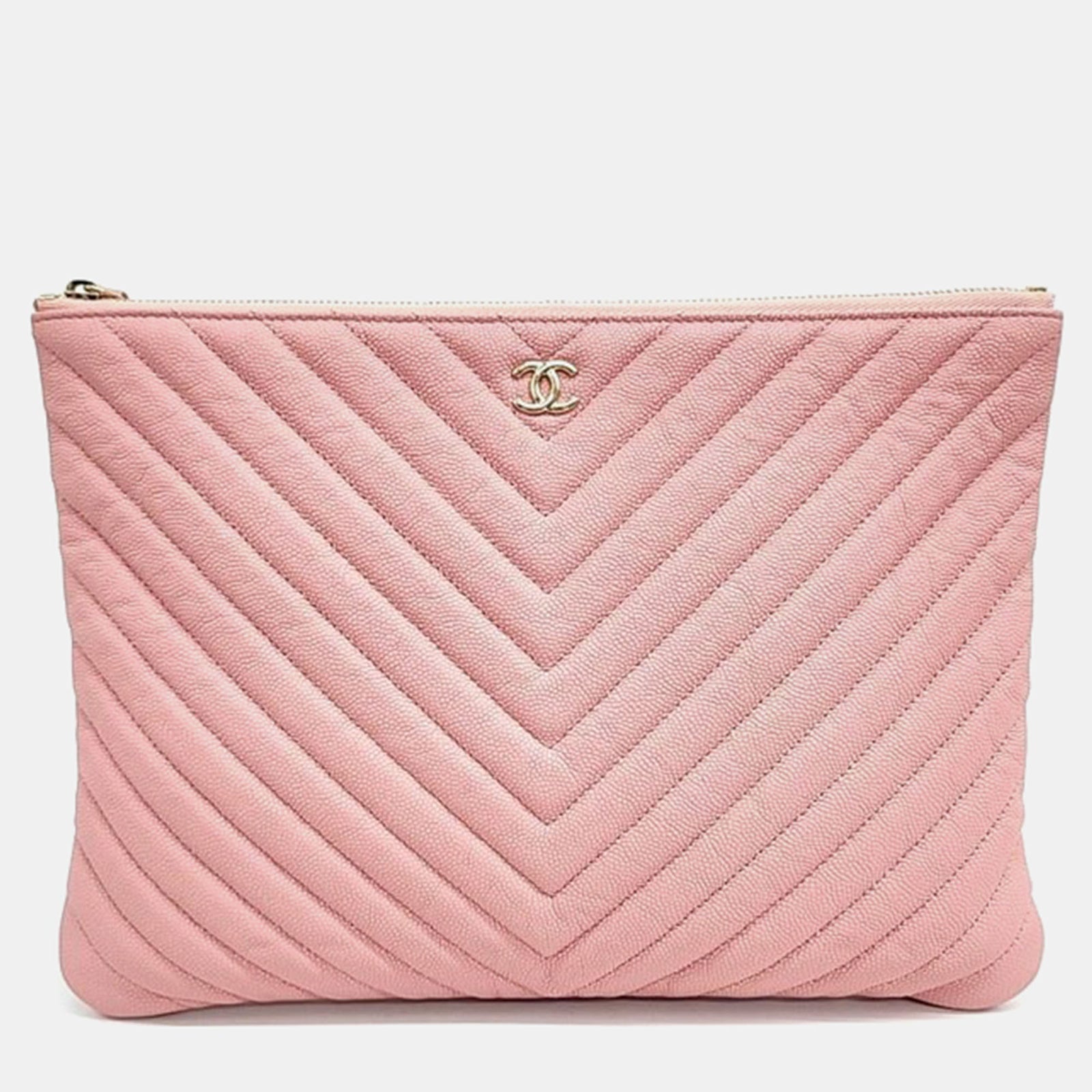 Chanel Pochette Caviar Chevron New Medium