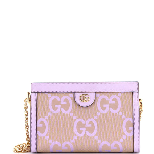 GUCCI Ophidia Chain Shoulder Bag Jumbo GG Canvas with Leather Small