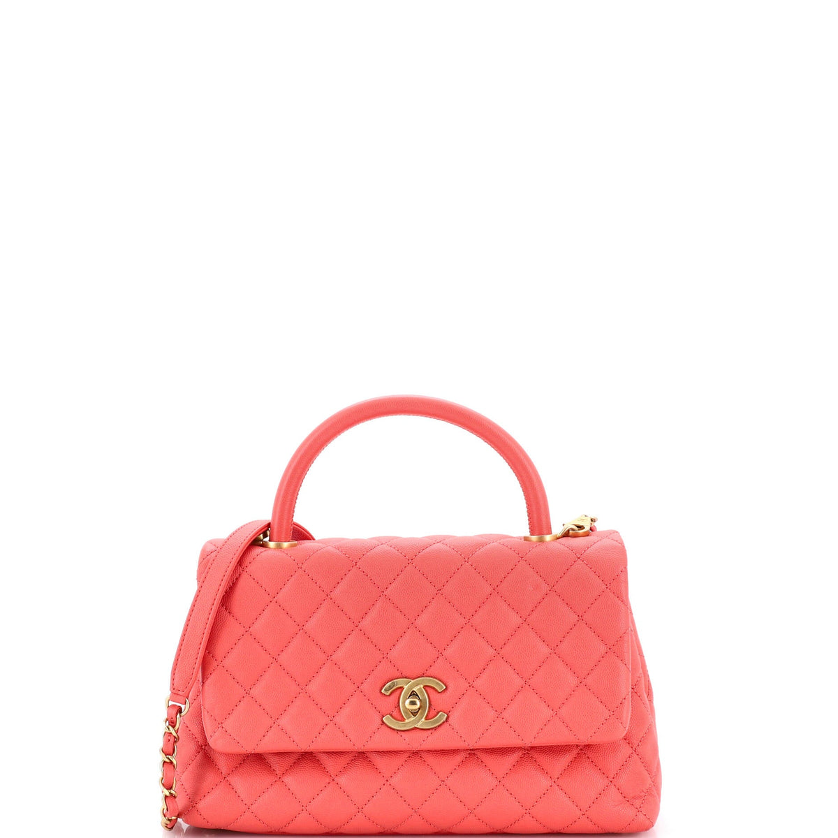 Chanel CHANEL Coco Top Handle Bag Quilted Caviar Small