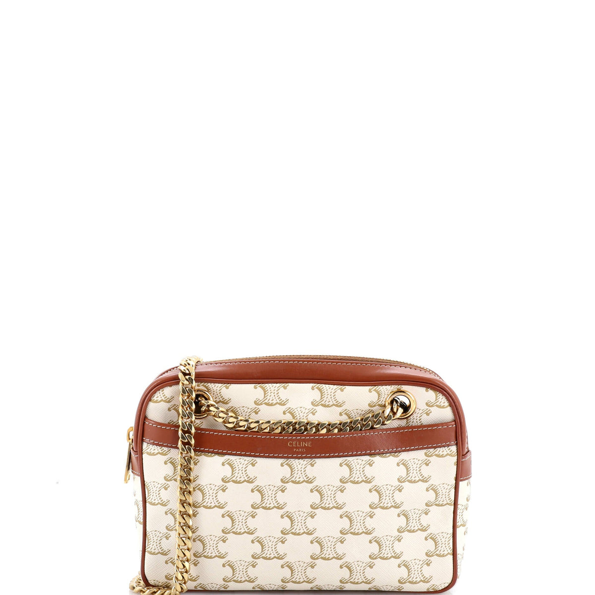 Celine CELINE Patapans Bag Triomphe Coated Canvas Small