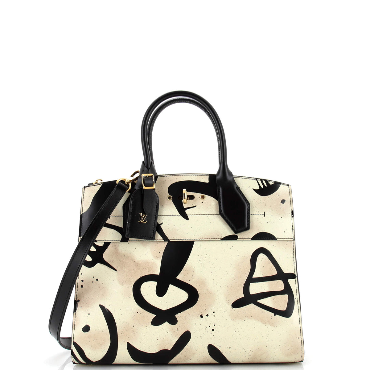 Louis Vuitton City Steamer Handbag Tribal Print Leather MM