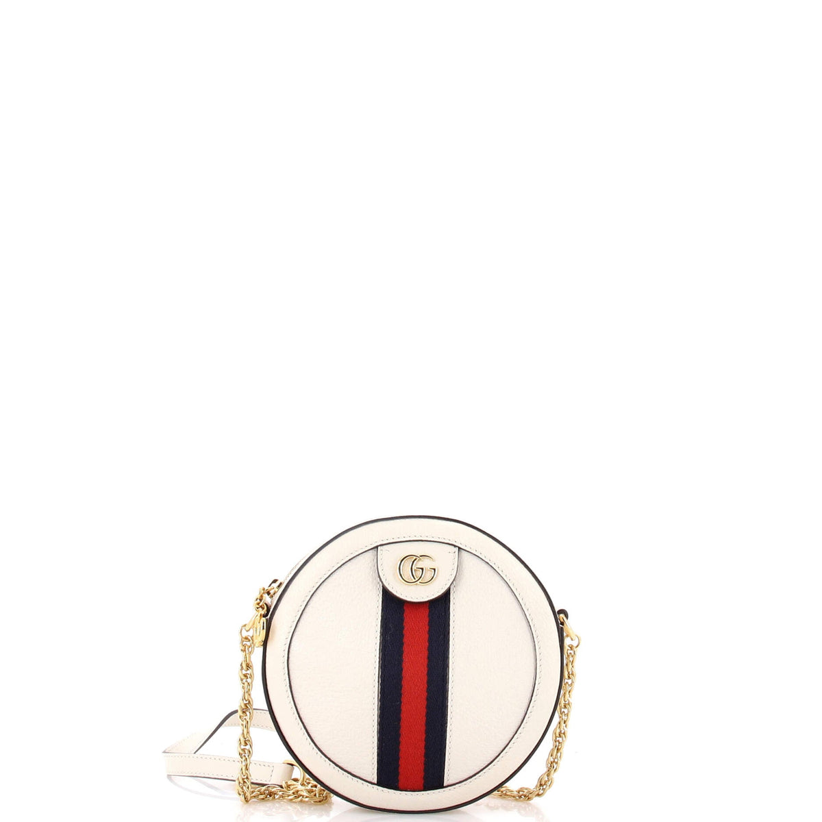Gucci GUCCI Ophidia Round Shoulder Bag Leather Mini