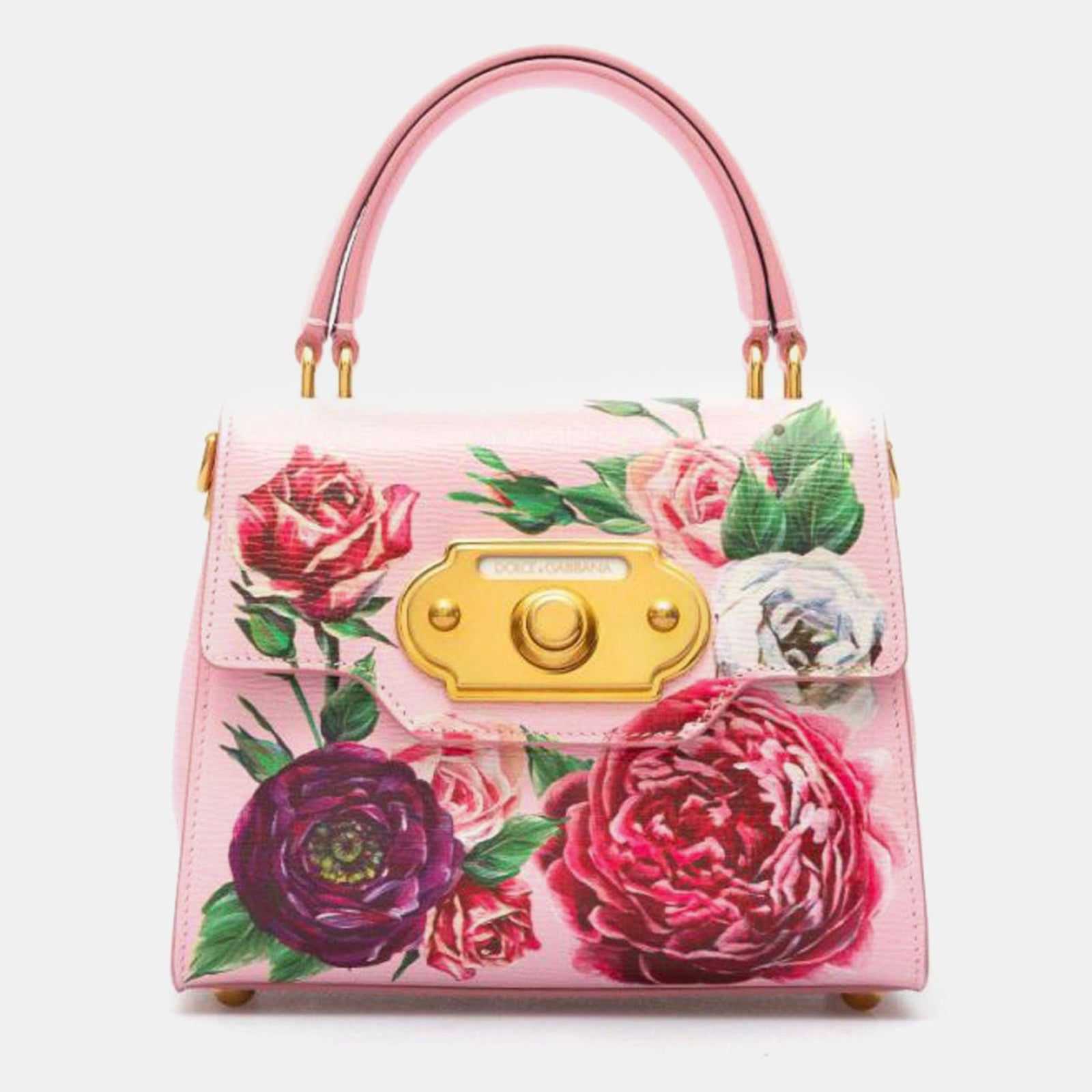 Dolce & Gabbana Mini sac à main Welcome en cuir rose