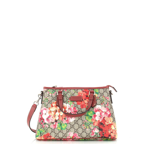 GUCCI Convertible Tote Blooms Print GG Coated Canvas Small