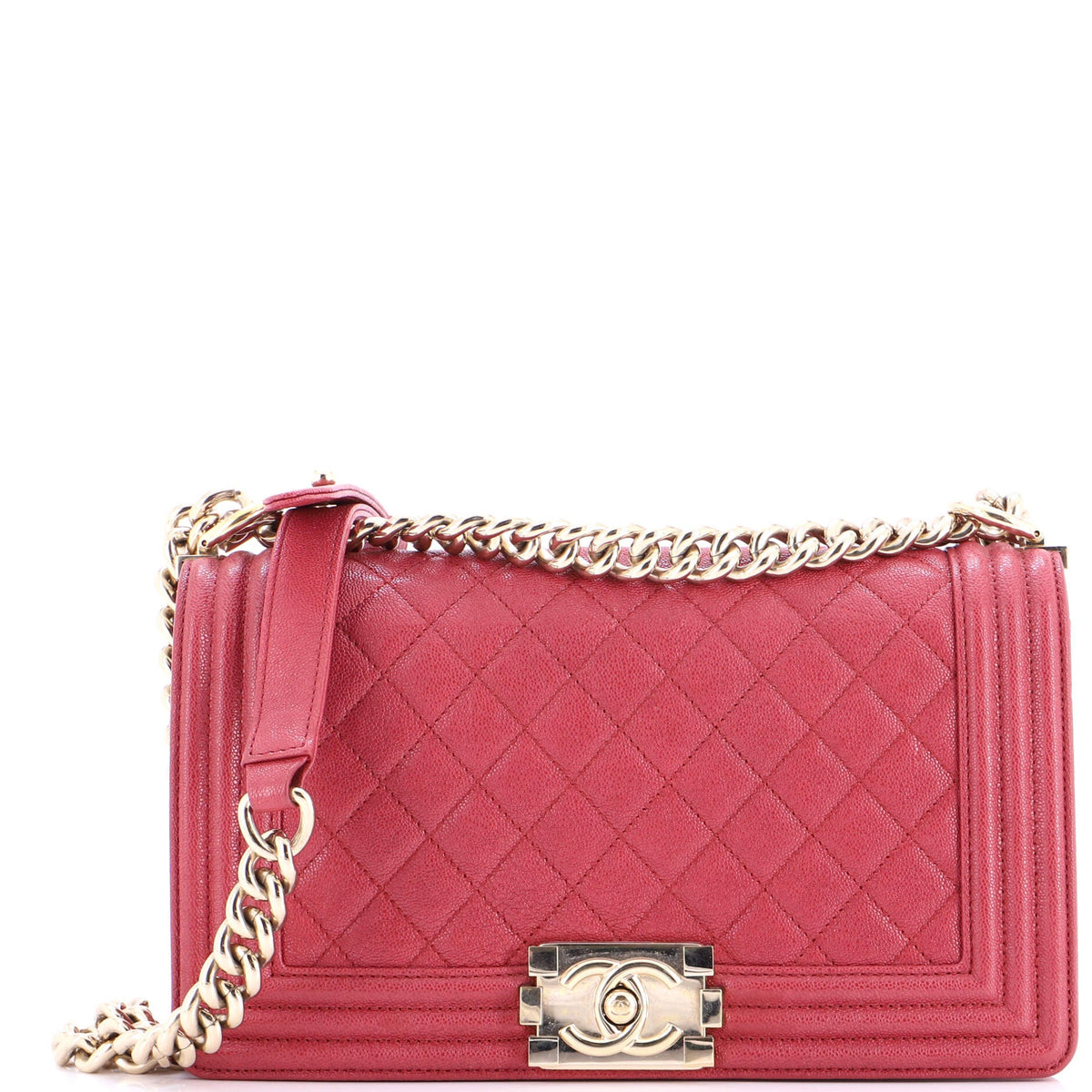 Chanel CHANEL Boy Flap Bag Quilted Caviar Old Medium