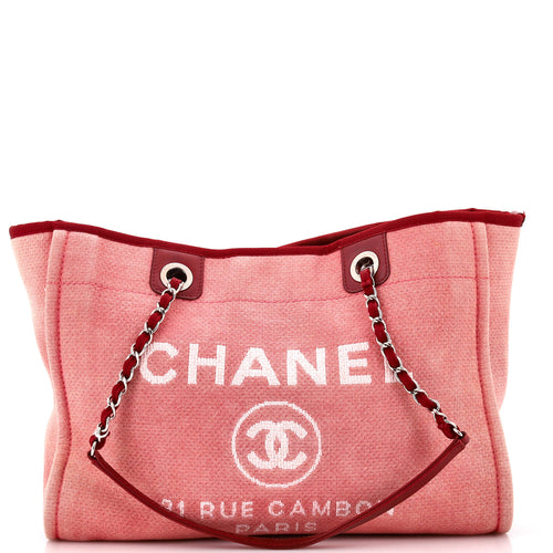 CHANEL Deauville Tote Canvas Small