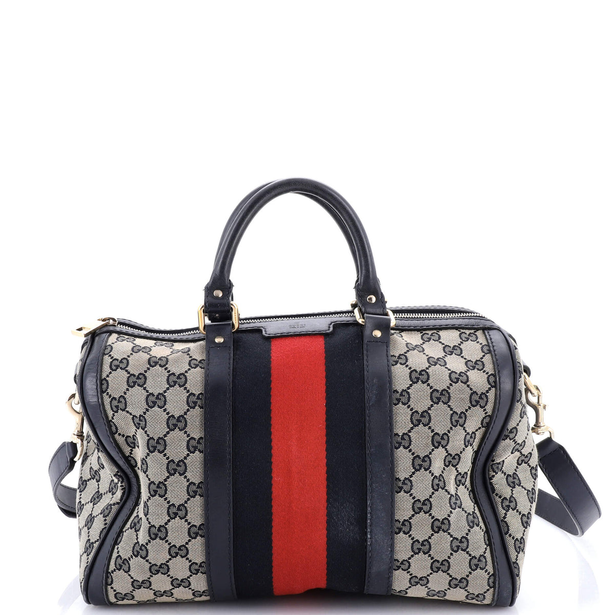 Gucci GUCCI Vintage Web Boston Bag GG Canvas Medium