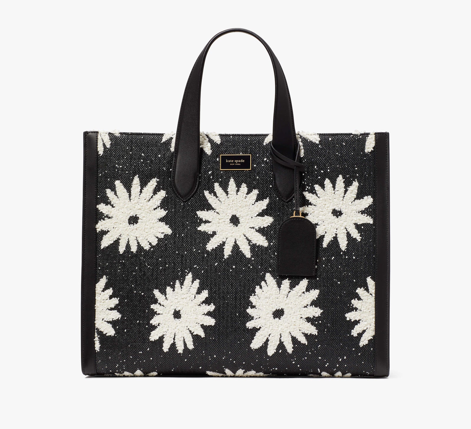 Kate Spade New York Große Tragetasche aus Stroh mit Blumenmuster Manhattan