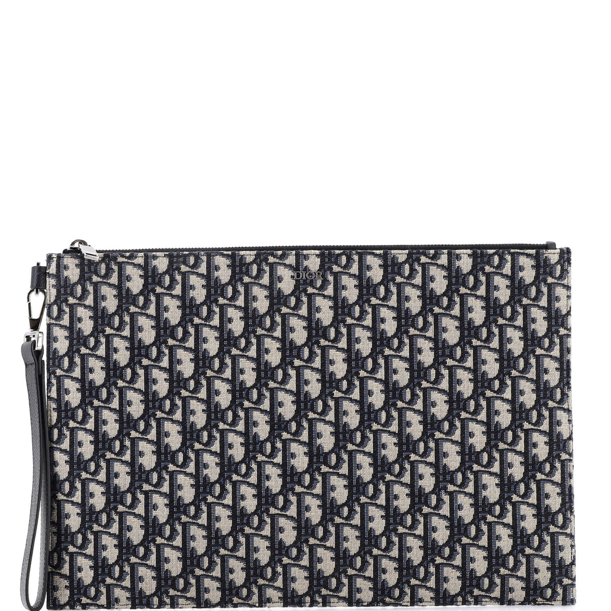 Christian Dior A4 Zip Pouch Oblique Canvas