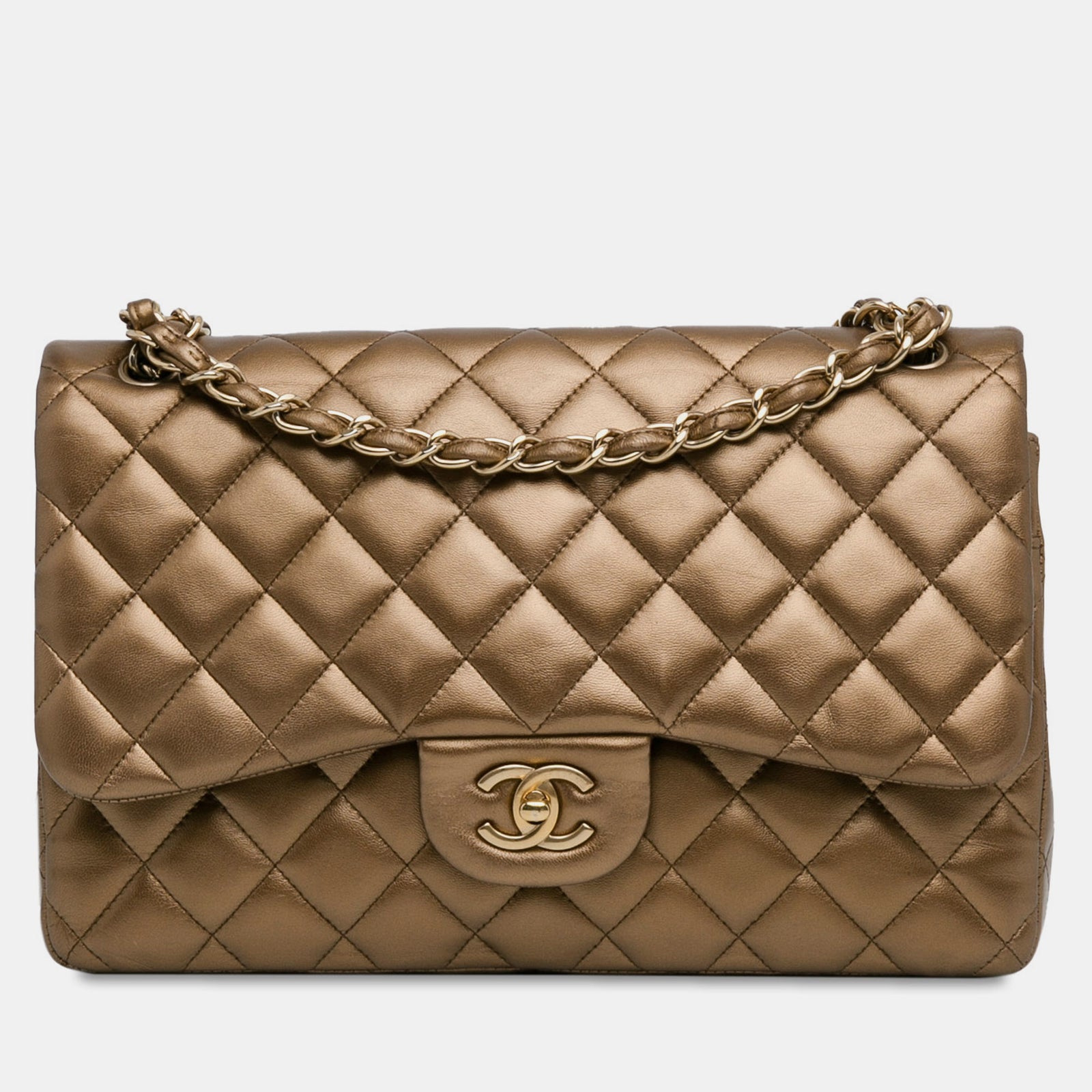 Chanel Jumbo-Tasche aus klassischem Lammleder mit Doppelklappe