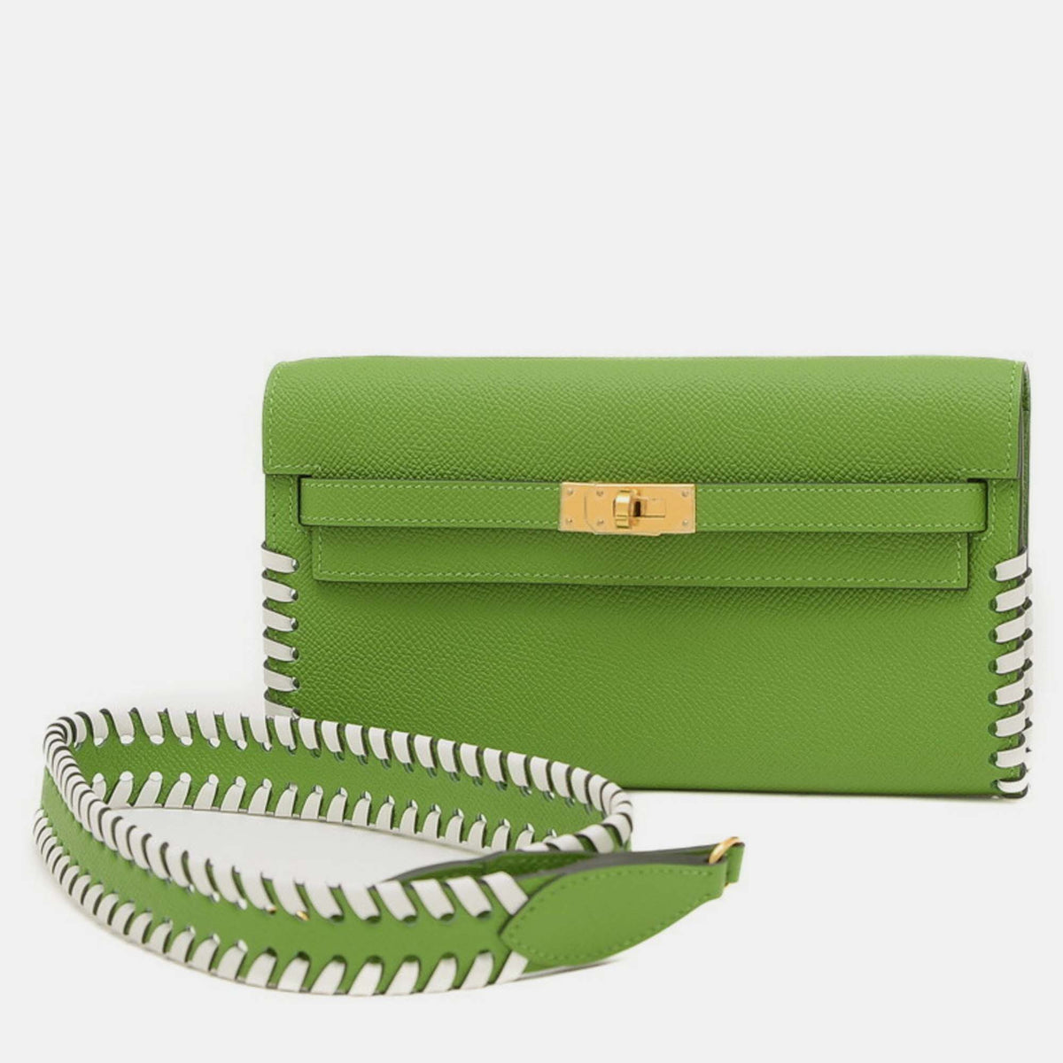 Hermès Traceage Epsom Vert Yucca Kelly To Go Shoulder Bag