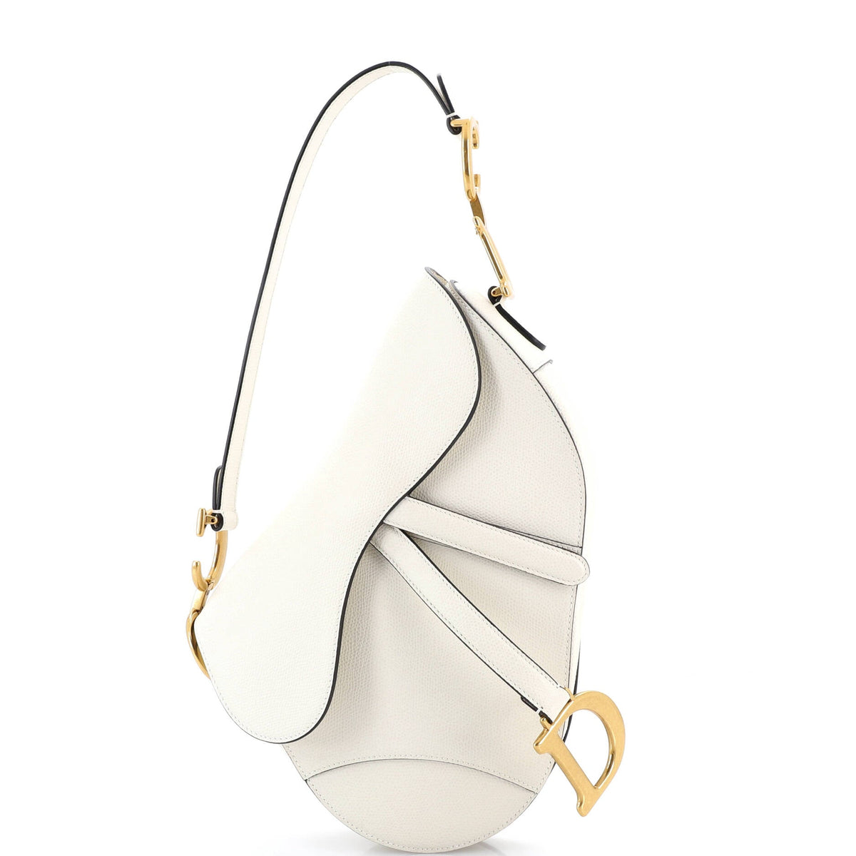 Christian Dior Saddle Handbag Leather Medium