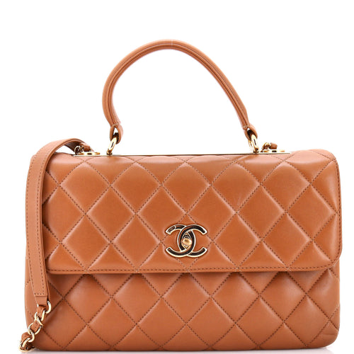 CHANEL Trendy CC Top Handle Bag Quilted Lambskin Medium