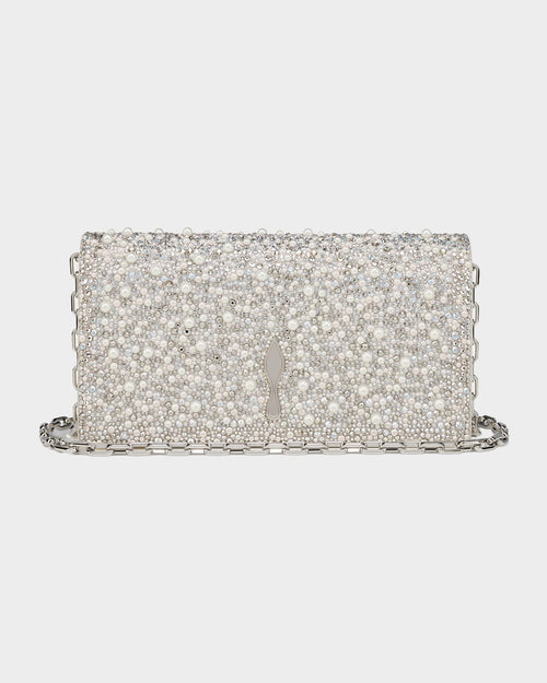 Bettina Clutch Bag in Strass & Pearly Suede