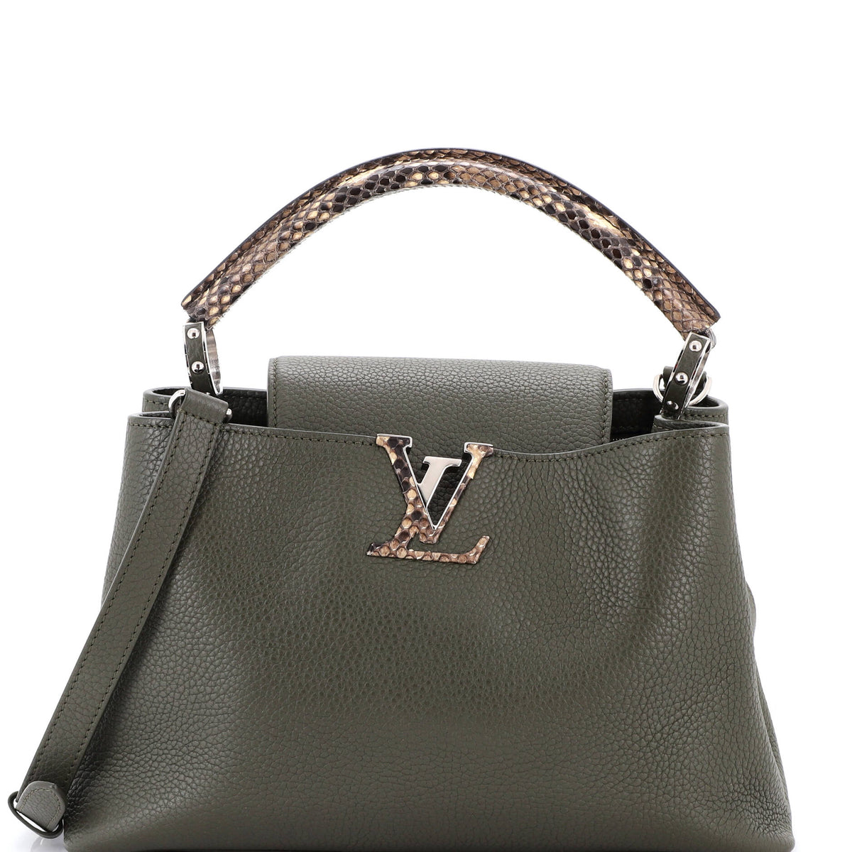 Louis Vuitton Capucines Bag Leather with Python PM