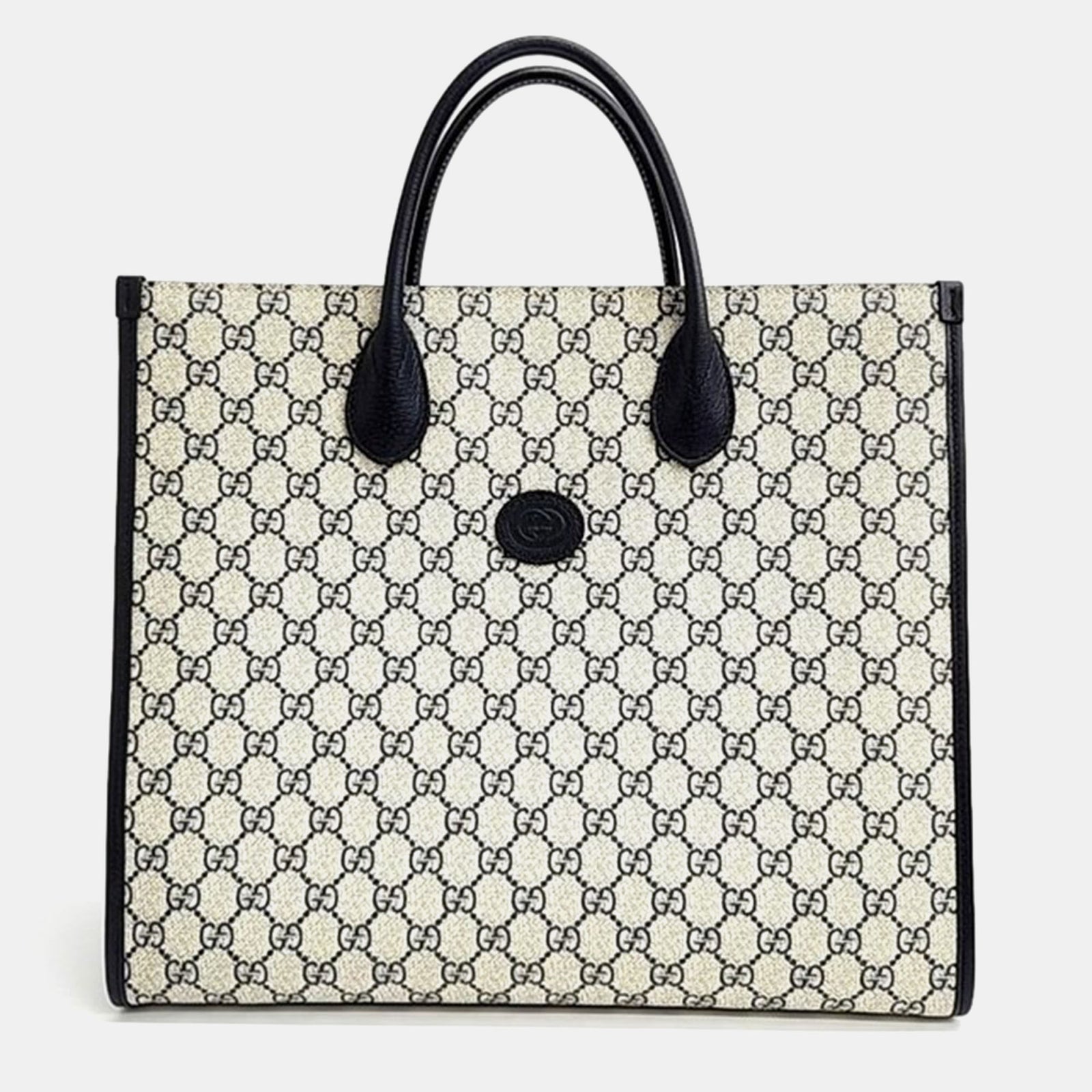 Gucci Beige Leather Interlocking G Medium Tote Bag