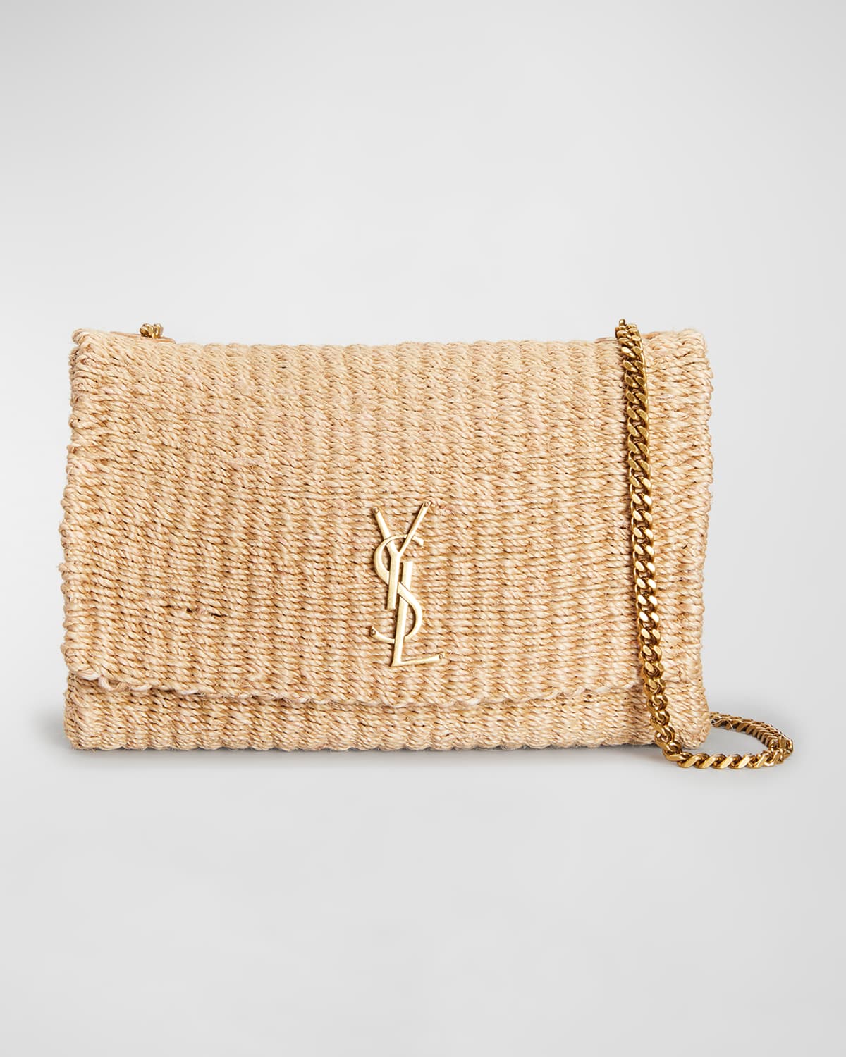 Saint Laurent Kate Medium YSL Crossbody Bag in Raffia