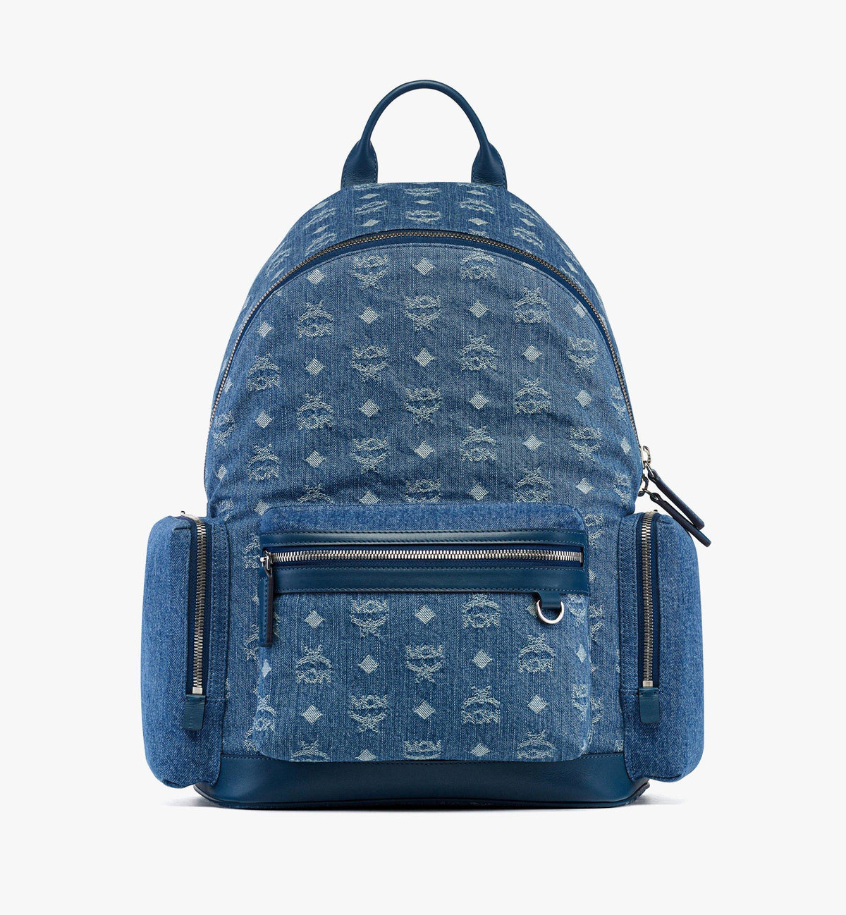 MCM Stark Backpack In Monogram Denim Jacquard