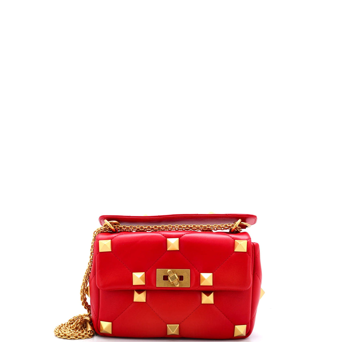 Valentino Garavani VALENTINO GARAVANI Roman Stud Flap Bag Quilted Leather Small