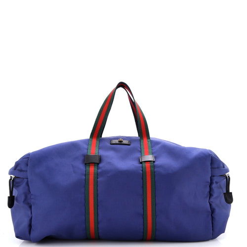 GUCCI Animalier Web Duffle Bag Techno Canvas Large