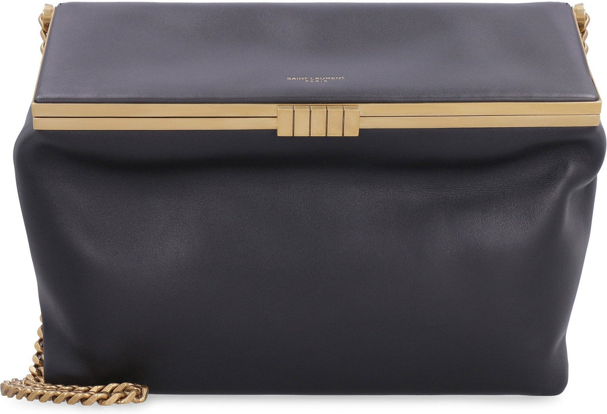 Saint Laurent Women's Fanny Leather Shoulder Bag in Black | 698202AAAMD Color 1000