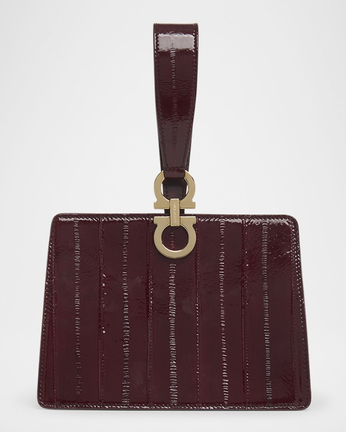 Ferragamo Eel Leather Wristlet Clutch Bag