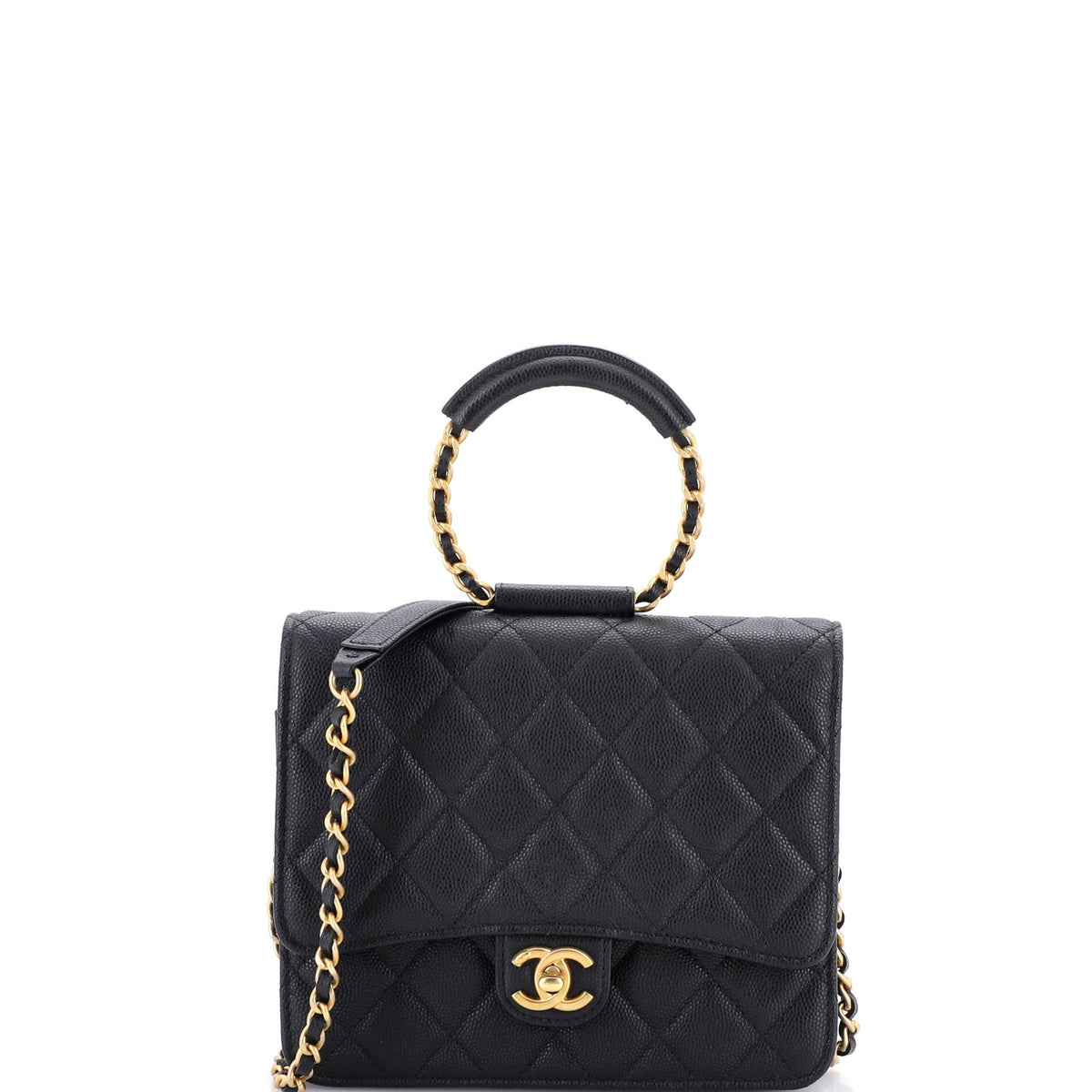 Chanel CHANEL In The Loop Square Wallet on Chain Quilted Caviar