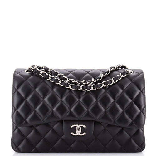 CHANEL Classic Double Flap Bag Quilted Lambskin Jumbo