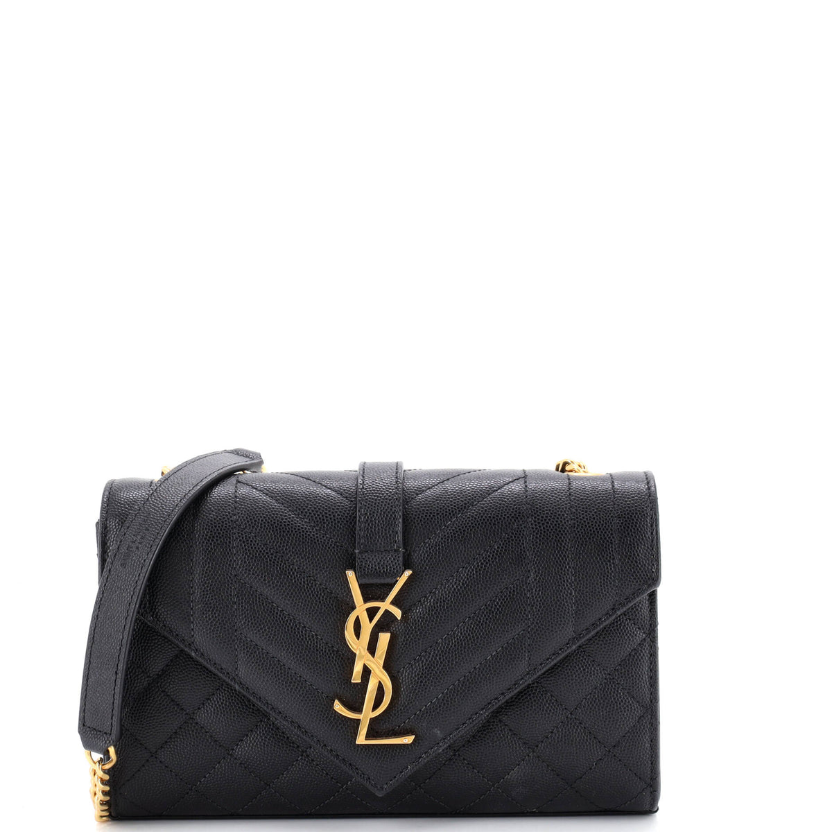 Saint Laurent Classic Monogram Envelope Satchel Mixed Matelasse Leather Small
