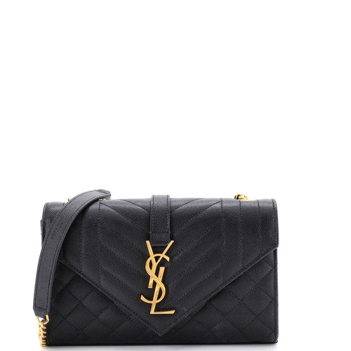 Classic Monogram Envelope Satchel Mixed Matelasse Leather Small