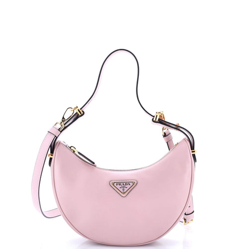 PRADA Arque Half Moon Hobo Leather Mini