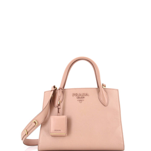 PRADA Monochrome Tote Saffiano with City Calf Medium