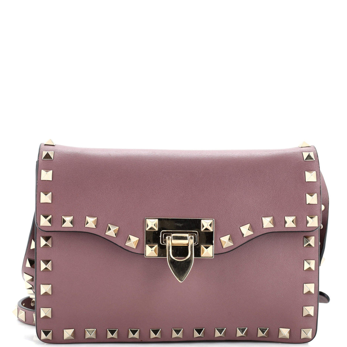Valentino Garavani VALENTINO GARAVANI Rockstud Flip Lock Flap Bag Leather Small