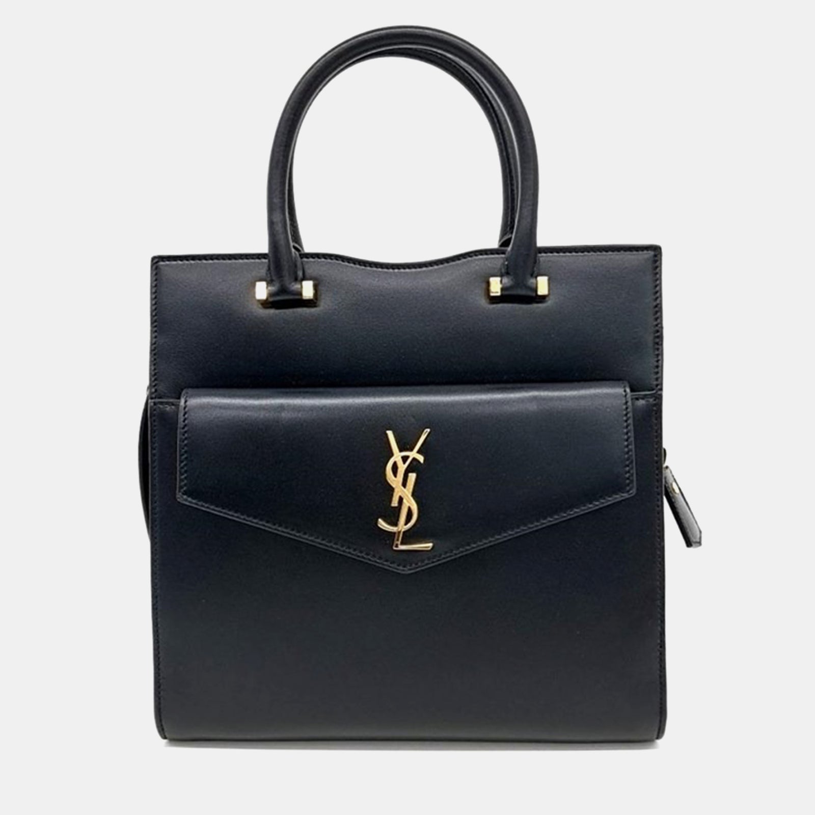 Saint Laurent Paris Saint Laurent Black Leather Uptown Handbag