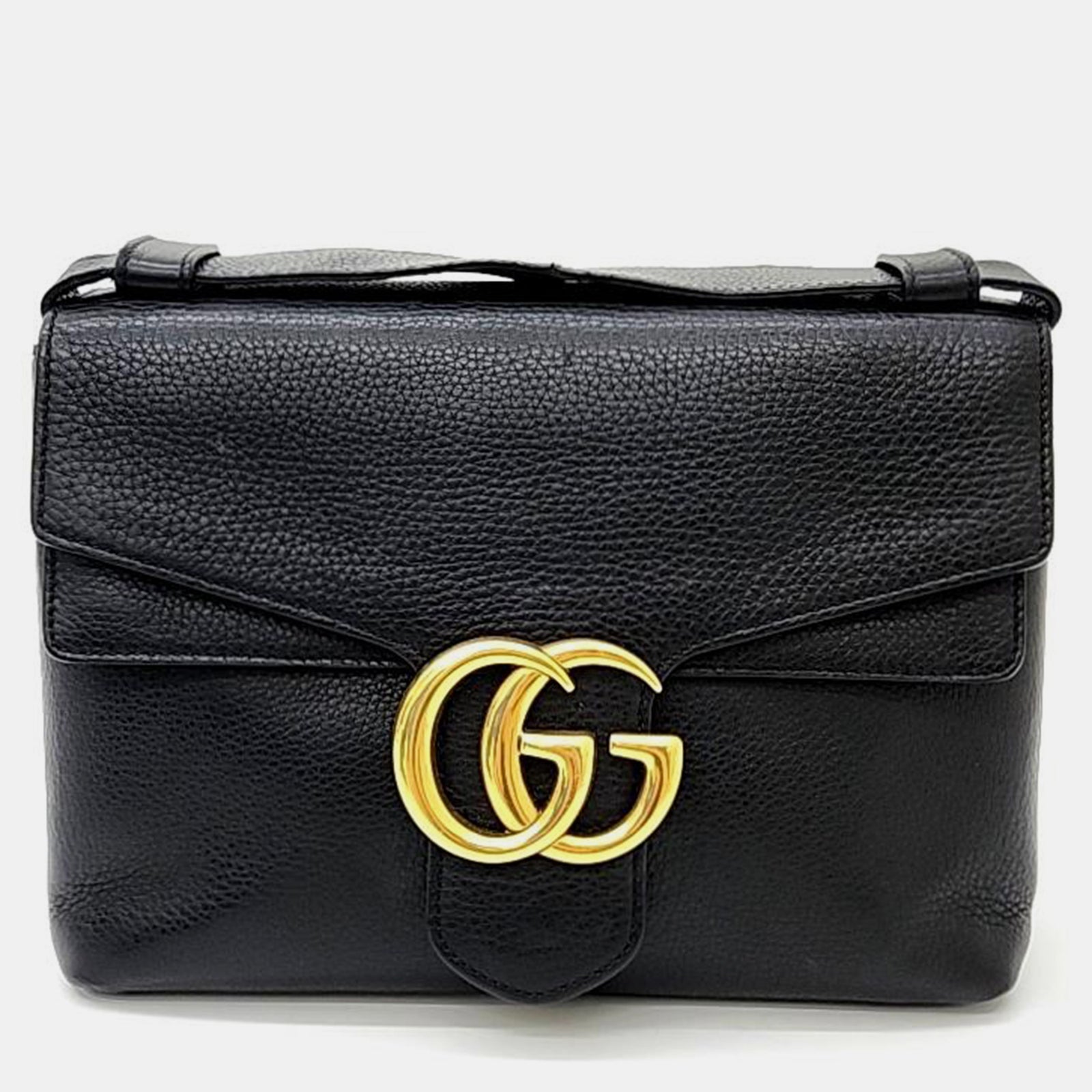 Gucci Sac à bandoulière GG Marmont en cuir de veau Cellarius noir