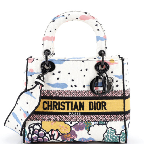 Lady D-Lite Bag Embroidered Canvas Medium