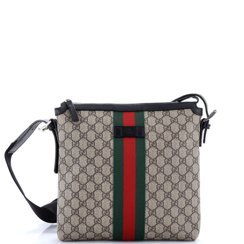 GUCCI Web Messenger Bag GG Coated Canvas Medium