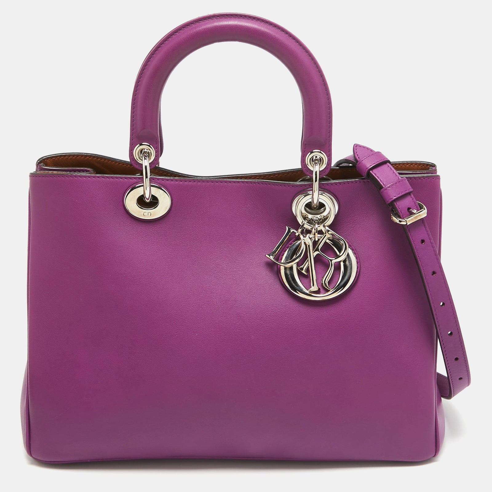 Dior Mittelgroße Shopper-Tasche „Diorissimo“ aus violettem Leder