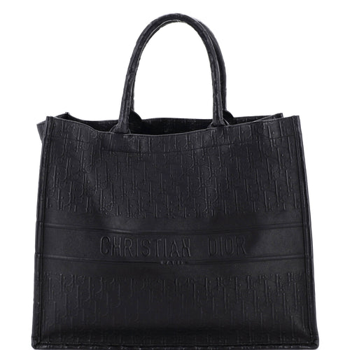 Book Tote Oblique Embossed Calfskin Large