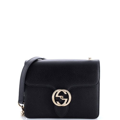 GUCCI Interlocking Shoulder Bag Leather Small