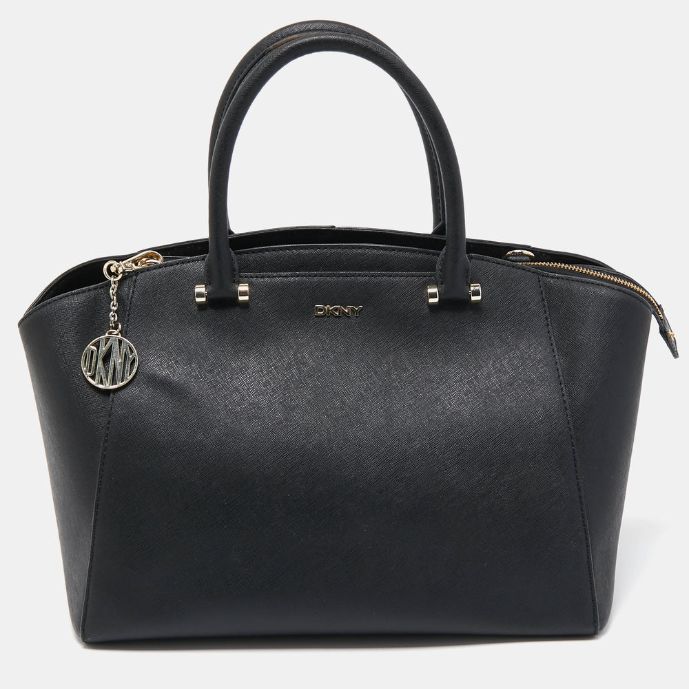 DKNY Black Leather Bryant Park Satchel