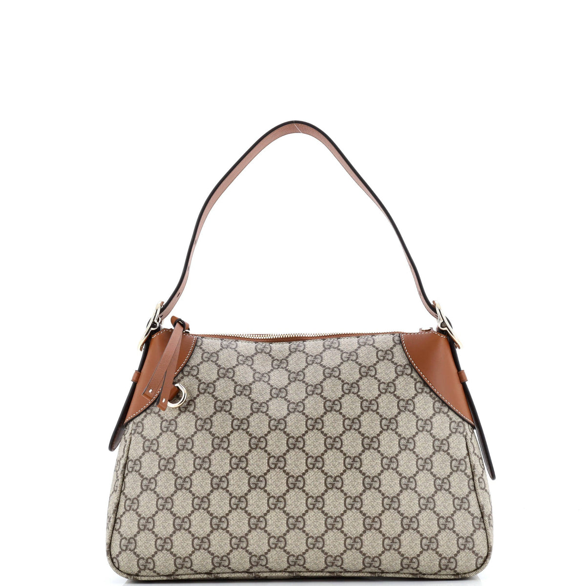 Gucci GUCCI Emblem Shoulder Bag GG Coated Canvas with Leather Medium
