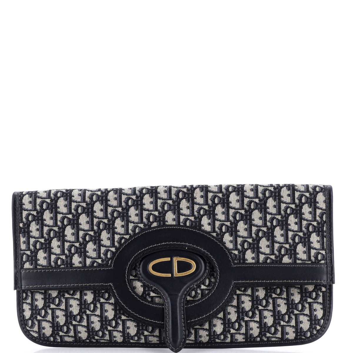 Christian Dior Fold Over Clutch Oblique Canvas