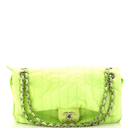 CHANEL Soft Shell Flap Bag Vertical Quilted Nylon Jumbo