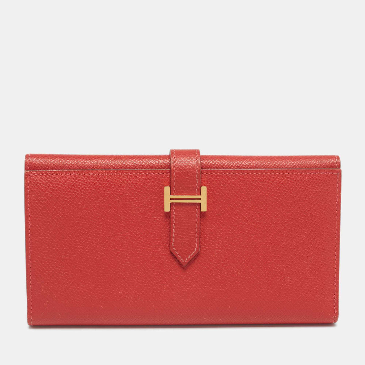 Hermès Rouge Vif Epsom Leather Bearn Gusset Wallet