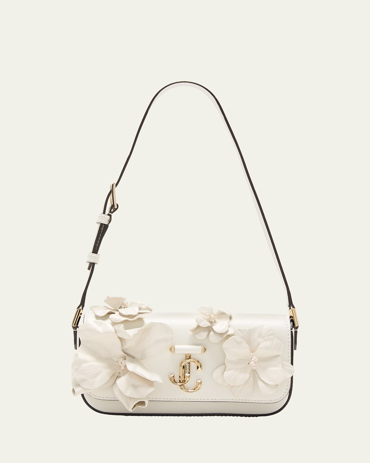 Jimmy Choo Avenue Mini Flower Leather Shoulder Bag