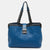 Blue/Black Intrecciato Leather Tote