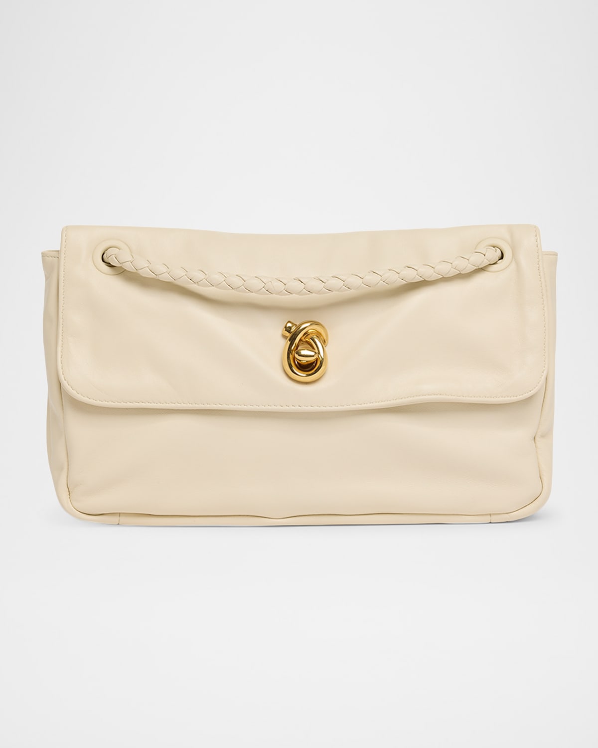 Bottega Veneta Knot Flap Leather Shoulder Bag