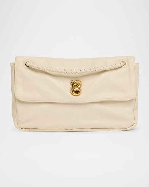 Knot Flap Leather Shoulder Bag